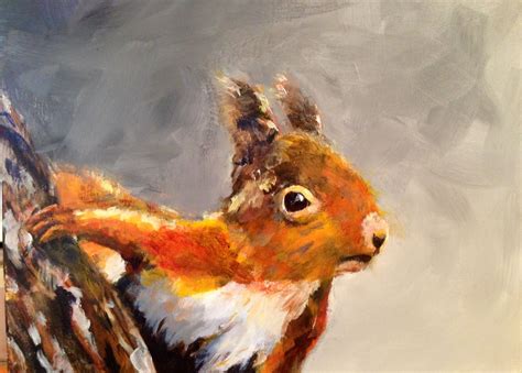 animal painting nature wildlife squirrel acrylic art