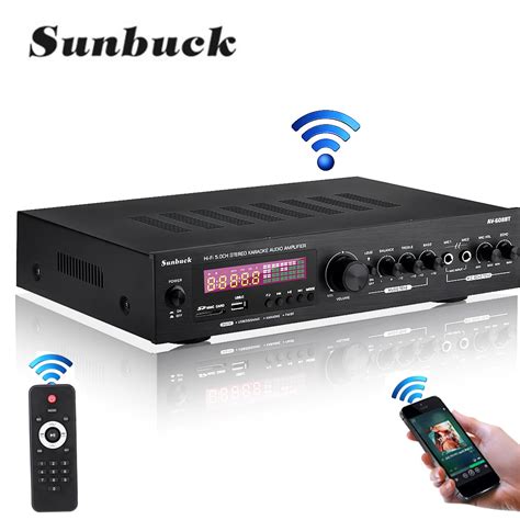 sunbuck home audio amplifier wireless bluetooth   channel home theater power stereo