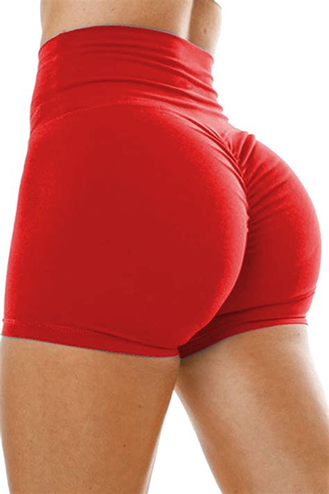 Fittoo Fittoo Women Yoga Shorts High Waist Booty Shorts Ruched Butt