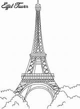 Coloring Pages Eiffel Landmarks Tower Kids Printable Colouring Landmark Around sketch template