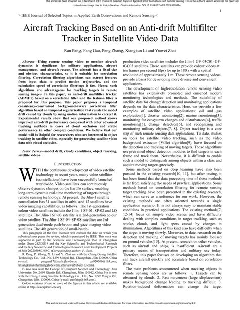 aircraft tracking based   anti drift multifilter tracker  satellite video data
