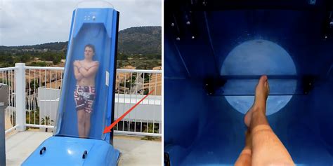 waterslides with trap door plunges you at a near vertical drop