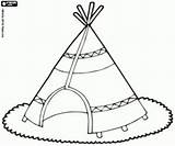 Coloring Pages Printable Indians Teepee Tipi North American Omalovánka Native sketch template