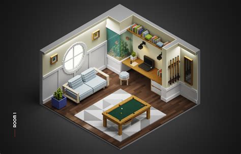 voxel rooms  behance
