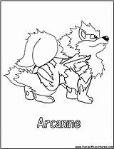 Coloring Arcanine Pokemon Pages Rapidash Printable Fire Fun Getcolorings sketch template