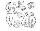 Coloring Winter Clothes Pages sketch template