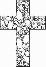 Cross Coloring Flowers Pages Color Crosses Easter Religious Printable Supercoloring Sheets Kids Adults Print Colouring Craft Girls Sheet Adult Wooden sketch template