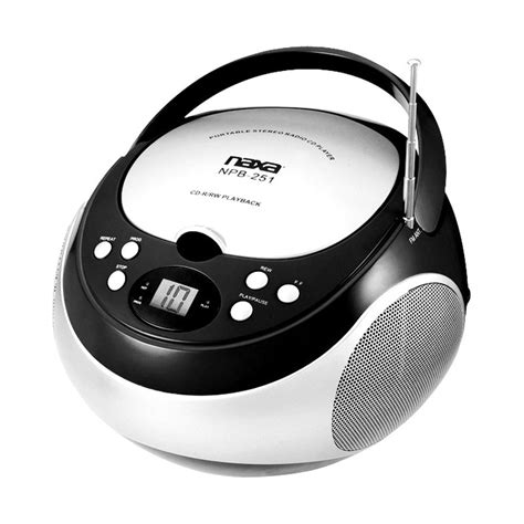 naxa npbbk portable black cd player  amfm stereo radio ebay
