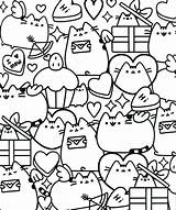 Coloring Pages Pusheen Cat Rocks Simple sketch template