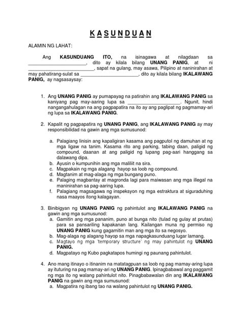 tagalog agreement template