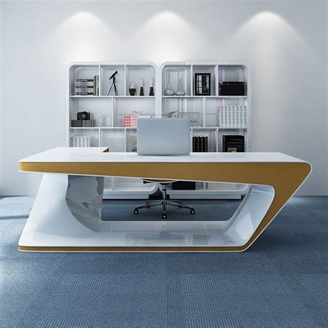 Modern L Shape Office Desk In Mdf Metal White Executive Desk Hot Sex
