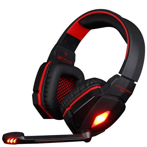 pro gaming headset headphones  microphone led light stereo surround