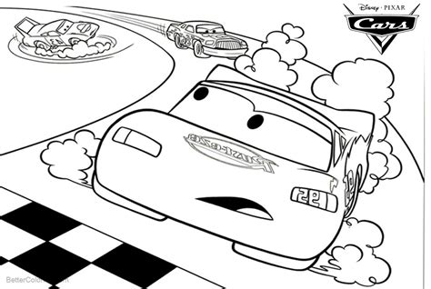cars pixar lightning mcqueen coloring pages racing  drawing  printable coloring pages