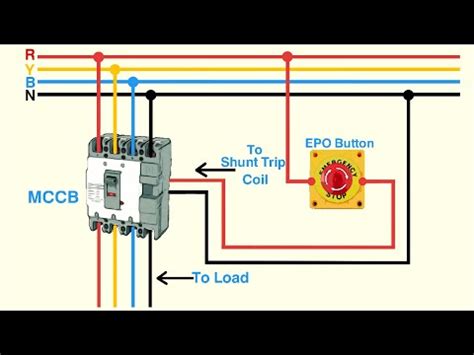 shunt trip breaker wiring diagram shunt trip coil wiring   wire shunt trip breaker