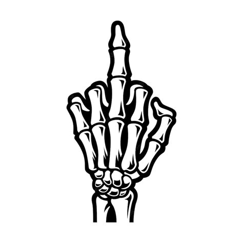 premium vector skeletons hand showing  middle finger