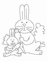 Coloring Rabbit Pages Carrot Bunny Eating Kit Carrots Mother Color Rabbits Kids Jumbo Getcolorings Printable Info Easter Little sketch template