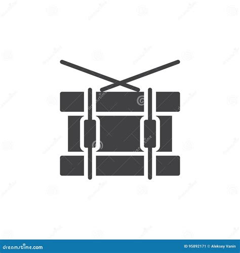 snare drum icon vector filled flat sign solid pictogram isolated