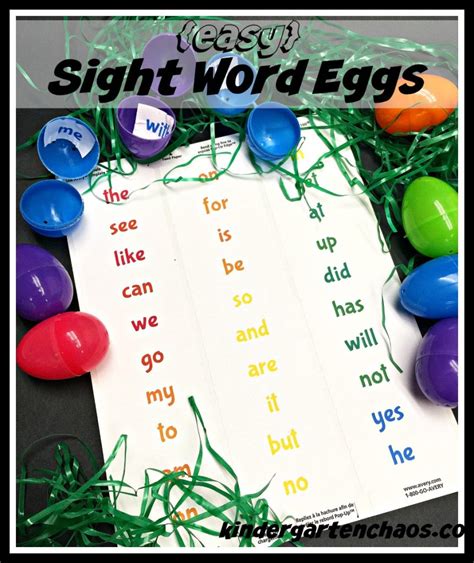 teacher hack easter egg sight word sensory bin