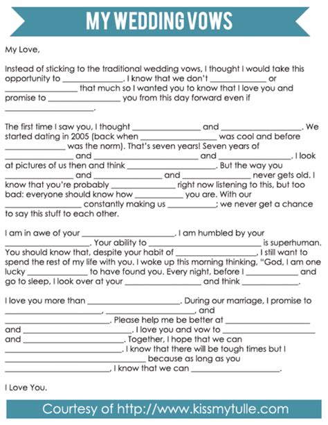 mad libs style wedding vows kiss  tulle pinterest wedding