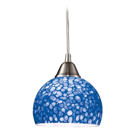 Modern Mini Pendant Light With Blue Glass 10143 1pb