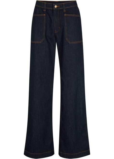 schoene stretch jeans weit geschnitten blau normal bonprix