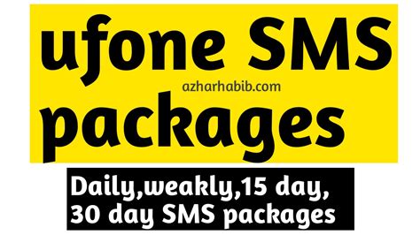 ufone sms packages  ufone daily weekly monthly sms bundles