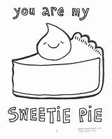 Pie Coloring Sweetie Pages Color Sheets Read Cute Valentine Slice sketch template