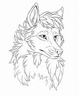 Wolf Head Furry Lineart Deviantart Pages Template Coloring Sketch Anthropomorphic sketch template