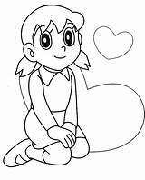 Shizuka Doraemon Hitam Sketsa Minamoto Mewarnai Disegno Stampare Sizuka Nobita Keren Coloradisegni Untuk Sketsabaru sketch template