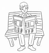 Newspaper Reading Man Cartoon Stock Depositphotos Vectors Illustrations sketch template