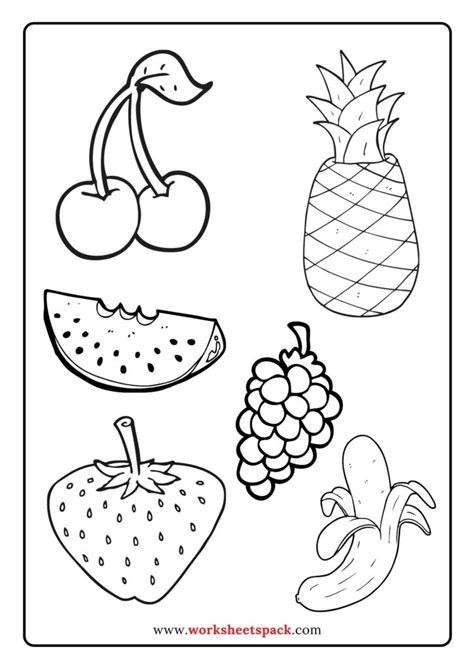 summer fruit coloring pages  preschool worksheetspack