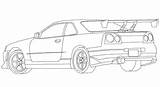 Nissan Gtr Skyline Coloring Pages R34 R35 Drawing Cars Drawings Car Sketch Nismo Paintingvalley Fresh Choose Board 350z Template sketch template