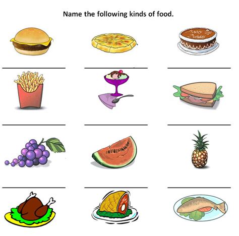 types  food list  food drinks  english eslbuzz