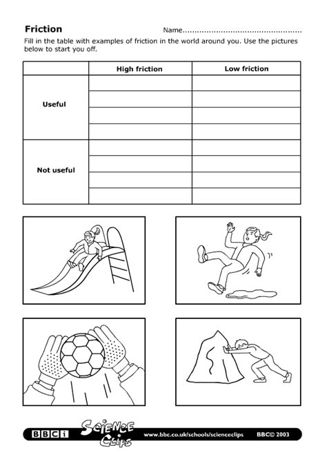 friction worksheets worksheets