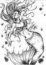 Siren Mermaids Sirens Madscar Tattoobite sketch template