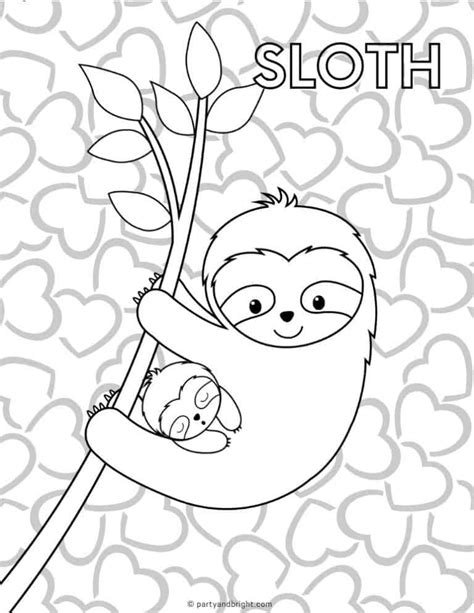 sloth coloring pages  printable printable world holiday