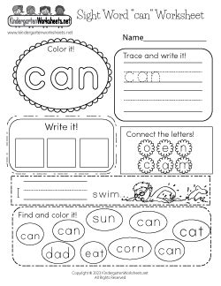 kindergarten sight words worksheets learning words visually