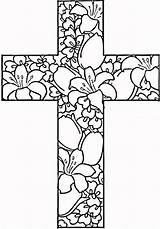 Coloring Cross Pages Easter Religious Printable Adult Flowers Color Catholic Jesus Kids Adults Bible Red Mandala Crosses Christian Colouring Sheets sketch template