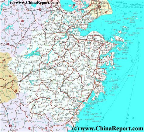 zhejiang province china overview map  schematic  chinareportcom