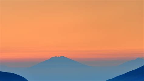 landscape sunrise mountain nature red blue papersco