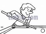 Pool Billiards Clipart Player Webstockreview Bw Drawing sketch template