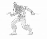 Mortal Nightwolf Pages Combat Coloring Attack Another sketch template