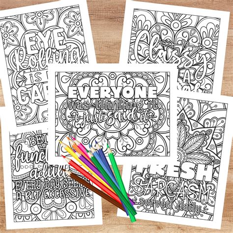 funny coloring pages  adults printable sarcastic etsy