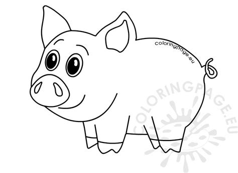 pig vector illustration coloring page