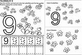 Worksheets Number Numero Para Coloring Nine Tracing Fichas El Preschool Numeros Trabajar Comment First Crafts Activities sketch template