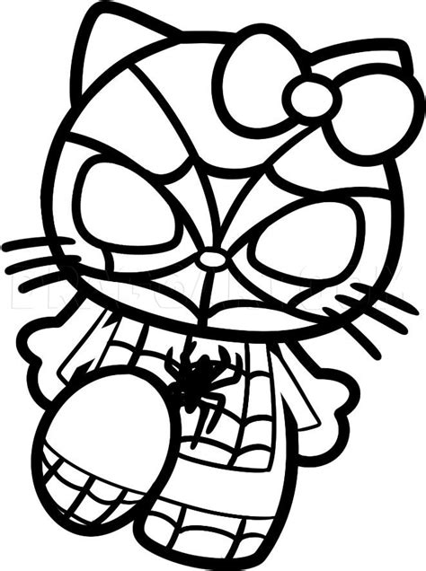 draw spiderman  kitty  dawn dragoartcom