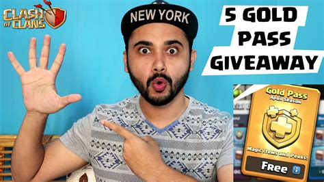 yes finally 5 gold pass giveaway clash of clans youtube