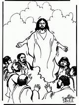 Ascension Jesus Coloring Pages Christ Clipart Familyholiday Testament Children Bible Thursday Advertisement sketch template