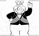 Dog Idea Outlined Cartoon Tuxedo Wearing Coloring Clipart Pig Thoman Cory Vector Tux 2021 Clipartof sketch template