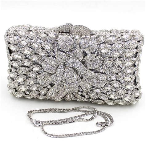 mini size silver clutch bag  women uk sale white silver clutch purse  wedding days floral